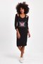 women's camisole collar detailed printed stone dress