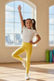 Girls' Leggings - Yellow Cotton Lycra Seasonal Long Children's Leggings - 3
