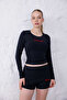 Women's Black T-Shirt Shorts Set |   Msc054 - 3