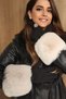 Plush Faux Fur Oversleeve Fluffy Cuff Wristband - Vegan Toscana Beige - 6