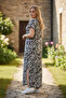 Copy - Ethnic Patterned Slit Summer Comfortable Fit Dress - 3