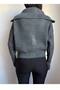 Women's Anthracite Gray Zippered Knitwear Cardigan - 4