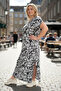 Copy - Ethnic Patterned Slit Summer Comfortable Fit Dress - 6