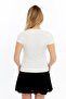 Women's White Short Sleeve Crew Neck Basic Stretchy Lycra Perfect Slim Fit Body - 4