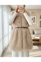 Fur-Lined Vest with Belted Side Pockets - Light Mink - 2