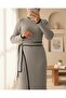 Alerli Knitwear Dress with Side Tie Skirt - 3
