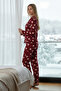 Luxury Soft New Year's Themed Women's Pajama Set – 3026 Burgundy - 2