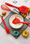 5-Piece Heat Resistant 100% Silicone Spatula Kitchen Utensil Set Brush Wire Whisk Kitchen Utensils