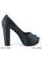 Carolina Black Vegan Open-Front Round-Toe Thick Platform Heeled Shoes - 2