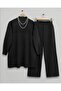 Half-Necked Knitwear Set -Black