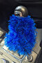 Auto Blue Gear Shift Tassel / Long Haired Plush Gear Shift Gaiter Tassel / For All Vehicles - 4