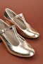 Genuine Leather Medium Heel Shoes Vdt.20 Gold - 2