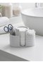 Modern Stylish Makeup Organizer and Organizer - 3 Compartments - 12cm - Light Marble Color - 4