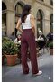 Black Lycra Plazzo Fabric Trousers Velcro Closure Relaxed Fit - 3