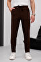 Men's Brown Relaxed Fit Side Pocket Elastic Waist Lace up Jogger Pants - 2