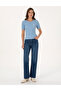 Blue High Waist Flare Fit Jean Trousers 50307818-Vr036