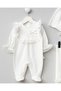 Bella 3-Piece Organic Hospital Discharge Set Lace Collar 100% Cotton Newborn Baby Girl - 4