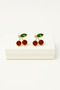 High Quality Screwback Cherry Earrings with Zircon Stone with Cherry Design