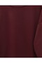 Round Neck Skirt with Bow Detail, Loose Combed Cotton Tunic - Burgundy - 6
