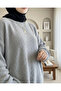 Pompom Textured Casual Knit Sweater - Gray - 3
