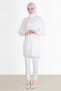 Stone-Detail Tunic with Volants 42505