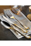 Dafne Gold 6-Piece Dinner Knife Set 304 Quality 3 mm Premium Set Real Gold 18/10 - 2