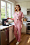 Women's Heart Knitted Pajama Set Comfortable Stylish Short Sleeve Regular Fit Premium Quality Distinguished Material - 2