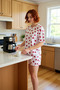 Women's Summer Short Sleeve Strawberry Pajamas Set 100% Cotton Regular Fit Comfortable Cut - 2