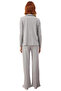 Women's Cotton Knitted Pajamas Set Long Sleeve Regular Fit Pipe Leg Home Wear Trend Design - 5