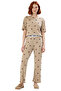 Women's Heart Pattern Short Sleeve Pajama Set Comfortable Knitted Fabric Home Wear Elegant Design - 4