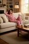 Women's Winter Fleece Knitted Pajama Set Printed Pattern Long Leg High Quality Comfortable and Stylish
