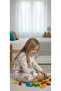 Girls' Flower Printed Sh Fleece-Lined 100% Cotton Pajama Set - 3