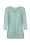Women's Curve Plus Size Front Floral Guipure Sleeves Tulle Sport Stylish Blouse - 3