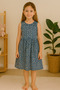 Blue Flower Patterned Dress - 2
