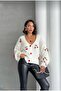Women's Cherry Patterned Seasonal Knit Cardigan - 6