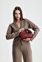Women's Mini Clutch Braided Handbag Claret Red - 7