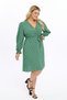 Apsen Women's Green Double-Breasted Collar Belt Detailed Midi Dress 4481/105 - 4
