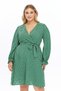 Apsen Women's Green Double-Breasted Collar Belt Detailed Midi Dress 4481/105 - 3