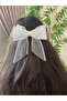 Ecru Lace Bow Buckle, Handmade Design Adult Clip Automatic Bow Buckle Gift - 3