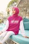 Text Printed Garnished Sweatshirt Tunic 43664 - 3