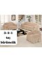 Bürümcük (3-2-1) Sofa Slipcover Set with Skirt (Stone Rank)