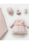 Countes 5-Piece Knitted Organic Hospital Discharge Set with Tulle Detail 100% Cotton Newborn Baby Girl - 5
