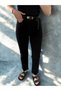 Julia Black Raw Hem Mom Fit Strait Jean - 4