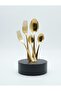 YAH 24-Pc Luxury Golden Flatware Set | Mirror-Polished Stainless Steel Service for 6 (Classic) - 3