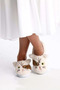 Women's Home Slippers Plush Cat Paw Figured Slippers Dowry and Bundle Slippers Do Not Make Noise Thick Sole - 3