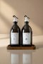 Amber Olive Oil Oil Bottle Oil Pot with Wooden Stand 500 ml 500t Bb Za St