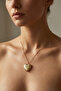 Women's Gold Domed Heart Necklace - 2