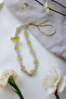 Clear Matte Yellow Rabbit, Pearl, Flower and Star Beaded Phone Charm - 6