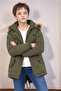 Boy's Winter Thick Inner Fleece Long Parka Model Coat - 3