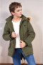 Boy's Winter Thick Inner Fleece Long Parka Model Coat - 4